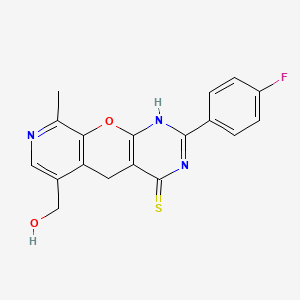 2-(4-fluorophenyl)-6-(hydroxymethyl)-9-methyl-3,5-dihydro-4H-pyrido[4',3':5,6]pyrano[2,3-d]pyrimidine-4-thione