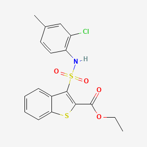 molecular formula C18H16ClNO4S2 B3018011 Ethyl 3-[(2-chloro-4-methylphenyl)sulfamoyl]-1-benzothiophene-2-carboxylate CAS No. 932520-03-1