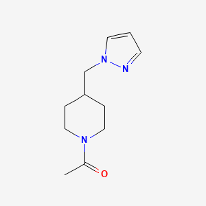 molecular formula C11H17N3O B3018018 1-(4-((1H-pyrazol-1-yl)methyl)piperidin-1-yl)ethanone CAS No. 1286698-27-8