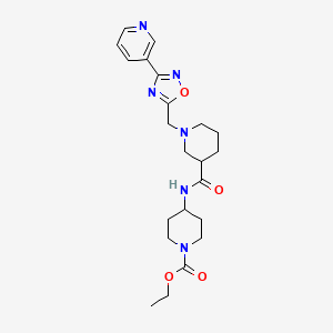 Ethyl 4-(1-((3-(pyridin-3-yl)-1,2,4-oxadiazol-5-yl)methyl)piperidine-3-carboxamido)piperidine-1-carboxylate