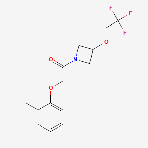 molecular formula C14H16F3NO3 B3018030 2-(o-Tolyloxy)-1-(3-(2,2,2-trifluoroethoxy)azetidin-1-yl)ethanone CAS No. 2034542-47-5