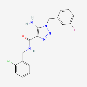 molecular formula C17H15ClFN5O B3018031 5-amino-N-[(2-chlorophenyl)methyl]-1-[(3-fluorophenyl)methyl]triazole-4-carboxamide CAS No. 899737-50-9