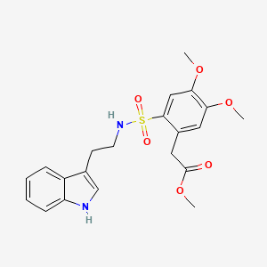 molecular formula C21H24N2O6S B3018033 methyl 2-[2-[2-(1H-indol-3-yl)ethylsulfamoyl]-4,5-dimethoxyphenyl]acetate CAS No. 1022528-89-7