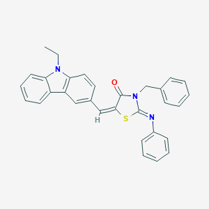 molecular formula C31H25N3OS B301804 (2Z,5E)-3-benzyl-5-[(9-ethyl-9H-carbazol-3-yl)methylidene]-2-(phenylimino)-1,3-thiazolidin-4-one 