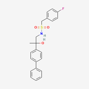 molecular formula C22H22FNO3S B3018046 N-(2-([1,1'-biphenyl]-4-yl)-2-hydroxypropyl)-1-(4-fluorophenyl)methanesulfonamide CAS No. 1396795-52-0