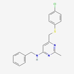 N-benzyl-6-{[(4-chlorophenyl)sulfanyl]methyl}-2-methyl-4-pyrimidinamine