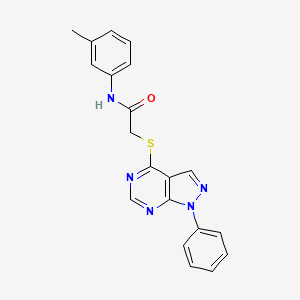 molecular formula C20H17N5OS B3018051 2-((1-phenyl-1H-pyrazolo[3,4-d]pyrimidin-4-yl)thio)-N-(m-tolyl)acetamide CAS No. 335223-30-8