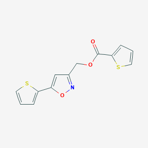 molecular formula C13H9NO3S2 B3018057 (5-(Thiophen-2-yl)isoxazol-3-yl)methyl thiophene-2-carboxylate CAS No. 946317-16-4