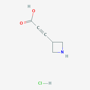 molecular formula C6H8ClNO2 B3018060 3-(Azetidin-3-yl)prop-2-ynoic acid;hydrochloride CAS No. 2243513-13-3