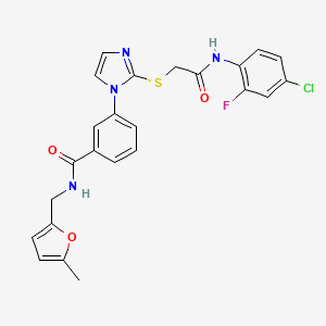 3-(2-((2-((4-chloro-2-fluorophenyl)amino)-2-oxoethyl)thio)-1H-imidazol-1-yl)-N-((5-methylfuran-2-yl)methyl)benzamide
