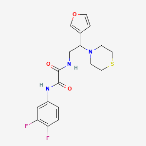 molecular formula C18H19F2N3O3S B3018066 N1-(3,4-difluorophenyl)-N2-(2-(furan-3-yl)-2-thiomorpholinoethyl)oxalamide CAS No. 2034454-65-2