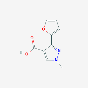 molecular formula C9H8N2O3 B3018069 3-(Furan-2-yl)-1-methyl-1H-pyrazole-4-carboxylic acid CAS No. 1152509-87-9