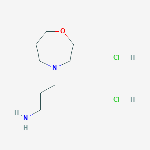 molecular formula C8H20Cl2N2O B3018076 3-(1,4-氧杂环戊烷-4-基)丙-1-胺二盐酸盐 CAS No. 2228883-37-0