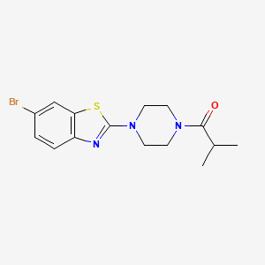 molecular formula C15H18BrN3OS B3018078 1-(4-(6-Bromobenzo[d]thiazol-2-yl)piperazin-1-yl)-2-methylpropan-1-one CAS No. 897473-99-3