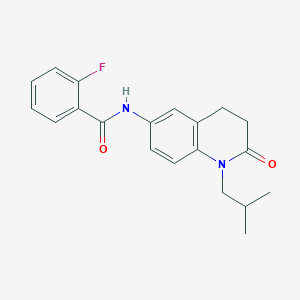 molecular formula C20H21FN2O2 B3018086 2-氟-N-[1-(2-甲基丙基)-2-氧代-3,4-二氢喹啉-6-基]苯甲酰胺 CAS No. 941991-56-6