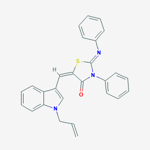 molecular formula C27H21N3OS B301809 5-[(1-allyl-1H-indol-3-yl)methylene]-3-phenyl-2-(phenylimino)-1,3-thiazolidin-4-one 