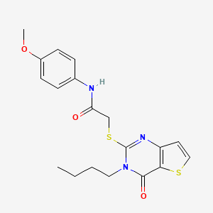 2-[(3-butyl-4-oxo-3,4-dihydrothieno[3,2-d]pyrimidin-2-yl)sulfanyl]-N-(4-methoxyphenyl)acetamide