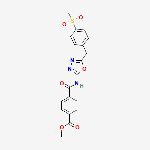 Methyl 4-((5-(4-(methylsulfonyl)benzyl)-1,3,4-oxadiazol-2-yl)carbamoyl)benzoate