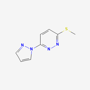 molecular formula C8H8N4S B3018098 3-(methylthio)-6-(1H-pyrazol-1-yl)pyridazine CAS No. 1351600-16-2