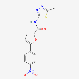 molecular formula C14H10N4O4S B3018102 N-(5-methyl-1,3,4-thiadiazol-2-yl)-5-(4-nitrophenyl)furan-2-carboxamide CAS No. 627040-99-7