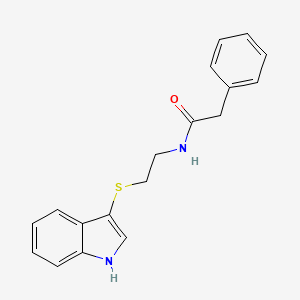 molecular formula C18H18N2OS B3018107 N-(2-((1H-indol-3-yl)thio)ethyl)-2-phenylacetamide CAS No. 687570-99-6
