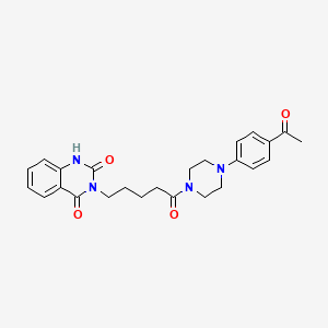 molecular formula C25H28N4O4 B3018112 3-(5-(4-(4-acetylphenyl)piperazin-1-yl)-5-oxopentyl)quinazoline-2,4(1H,3H)-dione CAS No. 896355-72-9