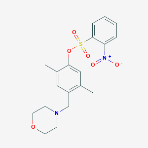 molecular formula C19H22N2O6S B3018114 2,5-Dimethyl-4-(morpholinomethyl)phenyl 2-nitrobenzenesulfonate CAS No. 860649-24-7