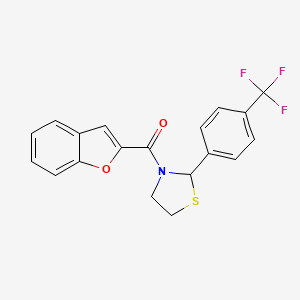 Benzofuran-2-yl(2-(4-(trifluoromethyl)phenyl)thiazolidin-3-yl)methanone