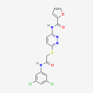 molecular formula C17H12Cl2N4O3S B3018117 N-(6-((2-((3,5-二氯苯基)氨基)-2-氧代乙基)硫代)吡啶嗪-3-基)呋喃-2-甲酰胺 CAS No. 1021136-48-0