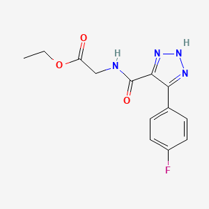 molecular formula C13H13FN4O3 B3018121 ethyl 2-(4-(4-fluorophenyl)-1H-1,2,3-triazole-5-carboxamido)acetate CAS No. 1795300-26-3