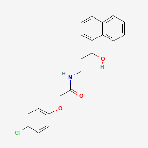 molecular formula C21H20ClNO3 B3018124 2-(4-chlorophenoxy)-N-(3-hydroxy-3-(naphthalen-1-yl)propyl)acetamide CAS No. 1421442-28-5