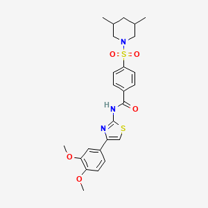 molecular formula C25H29N3O5S2 B3018125 N-(4-(3,4-dimethoxyphenyl)thiazol-2-yl)-4-((3,5-dimethylpiperidin-1-yl)sulfonyl)benzamide CAS No. 361167-52-4