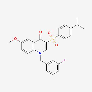 molecular formula C26H24FNO4S B3018130 1-(3-氟苄基)-3-((4-异丙苯基)磺酰基)-6-甲氧基喹啉-4(1H)-酮 CAS No. 866844-90-8