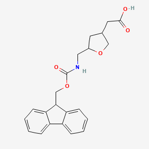 molecular formula C22H23NO5 B3018133 2-[5-[(9H-芴-9-基甲氧羰基氨基)甲基]氧杂环-3-基]乙酸 CAS No. 2287317-20-6