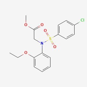 molecular formula C17H18ClNO5S B3018137 methyl N-[(4-chlorophenyl)sulfonyl]-N-(2-ethoxyphenyl)glycinate CAS No. 693813-14-8