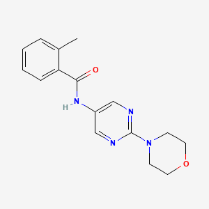 molecular formula C16H18N4O2 B3018146 2-甲基-N-(2-吗啉嘧啶-5-基)苯甲酰胺 CAS No. 1396685-63-4