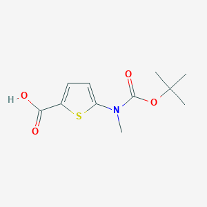 molecular formula C11H15NO4S B3018147 5-{[(Tert-butoxy)carbonyl](methyl)amino}thiophene-2-carboxylic acid CAS No. 131052-68-1