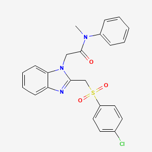 2-(2-{[(4-chlorophenyl)sulfonyl]methyl}-1H-1,3-benzimidazol-1-yl)-N-methyl-N-phenylacetamide