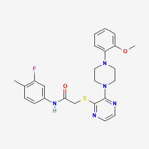 molecular formula C24H26FN5O2S B3018163 N-(2-环己-1-烯-1-基乙基)-1-[3-(4-甲基苯基)-4-氧代-3,4-二氢噻吩并[3,2-d]嘧啶-2-基]哌啶-4-甲酰胺 CAS No. 1116007-40-9