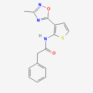 molecular formula C15H13N3O2S B3018166 N-(3-(3-甲基-1,2,4-恶二唑-5-基)噻吩-2-基)-2-苯基乙酰胺 CAS No. 2034486-51-4