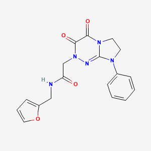 molecular formula C18H17N5O4 B3018169 2-(3,4-dioxo-8-phenyl-3,4,7,8-tetrahydroimidazo[2,1-c][1,2,4]triazin-2(6H)-yl)-N-(furan-2-ylmethyl)acetamide CAS No. 941917-13-1