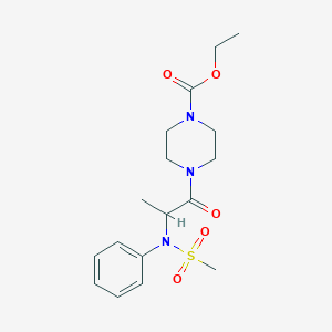 molecular formula C17H25N3O5S B301817 ethyl 4-[N-(methylsulfonyl)-N-phenylalanyl]piperazine-1-carboxylate 