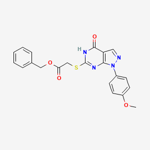 molecular formula C21H18N4O4S B3018170 benzyl 2-((4-hydroxy-1-(4-methoxyphenyl)-1H-pyrazolo[3,4-d]pyrimidin-6-yl)thio)acetate CAS No. 922107-72-0