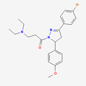 1-(3-(4-bromophenyl)-5-(4-methoxyphenyl)-4,5-dihydro-1H-pyrazol-1-yl)-3-(diethylamino)propan-1-one