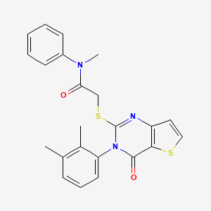 molecular formula C23H21N3O2S2 B3018178 2-{[3-(2,3-dimethylphenyl)-4-oxo-3,4-dihydrothieno[3,2-d]pyrimidin-2-yl]sulfanyl}-N-methyl-N-phenylacetamide CAS No. 1291856-25-1