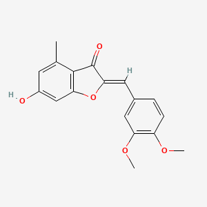molecular formula C18H16O5 B3018179 (2Z)-2-[(3,4-dimethoxyphenyl)methylidene]-6-hydroxy-4-methyl-1-benzofuran-3-one CAS No. 904516-33-2