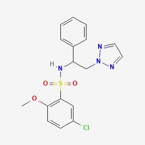 molecular formula C17H17ClN4O3S B3018182 5-氯-2-甲氧基-N-(1-苯基-2-(2H-1,2,3-三唑-2-基)乙基)苯磺酰胺 CAS No. 2034549-39-6