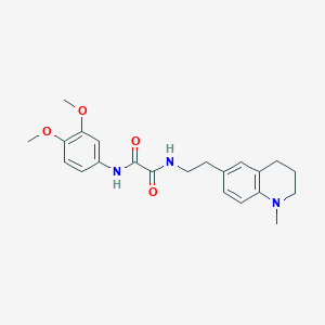 molecular formula C22H27N3O4 B3018183 N1-(3,4-dimethoxyphenyl)-N2-(2-(1-methyl-1,2,3,4-tetrahydroquinolin-6-yl)ethyl)oxalamide CAS No. 946312-20-5