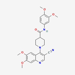 1-(3-cyano-6,7-dimethoxyquinolin-4-yl)-N-(3,4-dimethoxyphenyl)piperidine-4-carboxamide