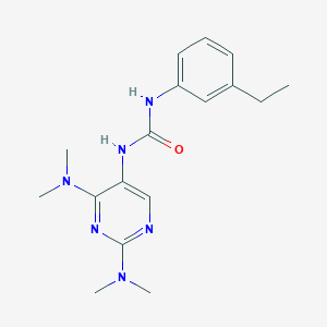 molecular formula C17H24N6O B3018192 1-(2,4-双(二甲氨基)嘧啶-5-基)-3-(3-乙基苯基)脲 CAS No. 1448054-93-0